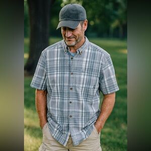 Columbia Men’s Plaid Short Sleeve Button Down Shirt XXL Regular Fit
